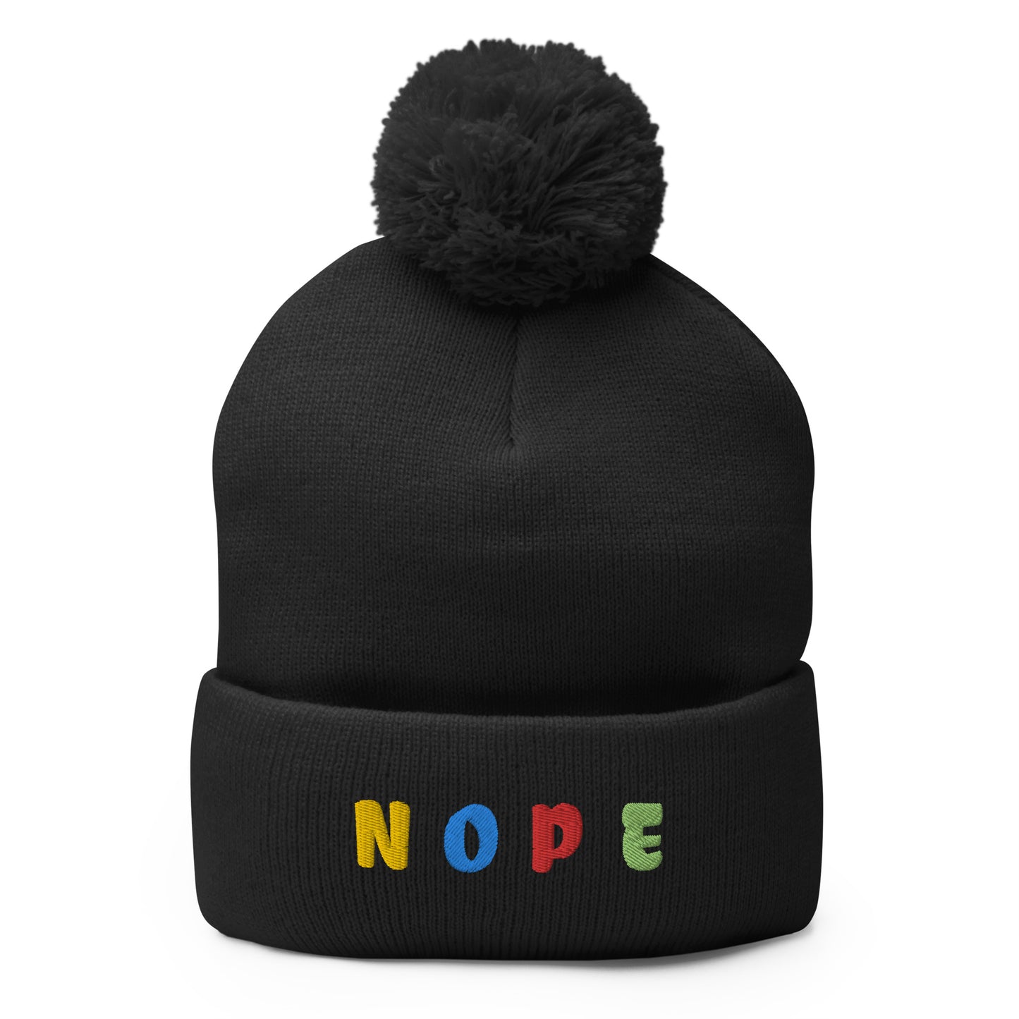 NOPE Pom-Pom Beanie