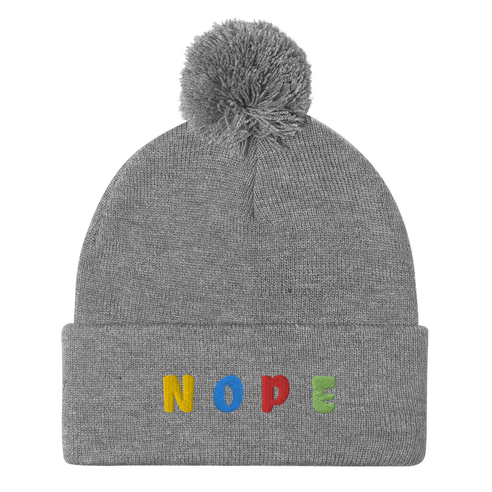 NOPE Pom-Pom Beanie